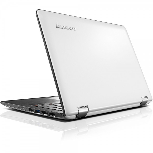 Ноутбук Lenovo IdeaPad YOGA-300 11.6'' HD(1366x768) GLARE/TOUCH/Intel Celeron N3060 1.60GHz Dual/2GB/500GB/GMA HD/noDVD/WiFi/BT4.0/0.3MP/2in1/USB3.0/2cell/5.0h/1.40kg/W10/1Y/WHITE (80M100U9RK)